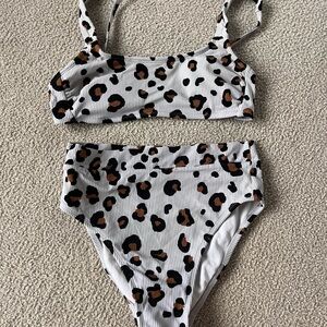 Leopard Print Kids Swim Set
